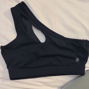 Women's Black Asymmetrical Sports Bra